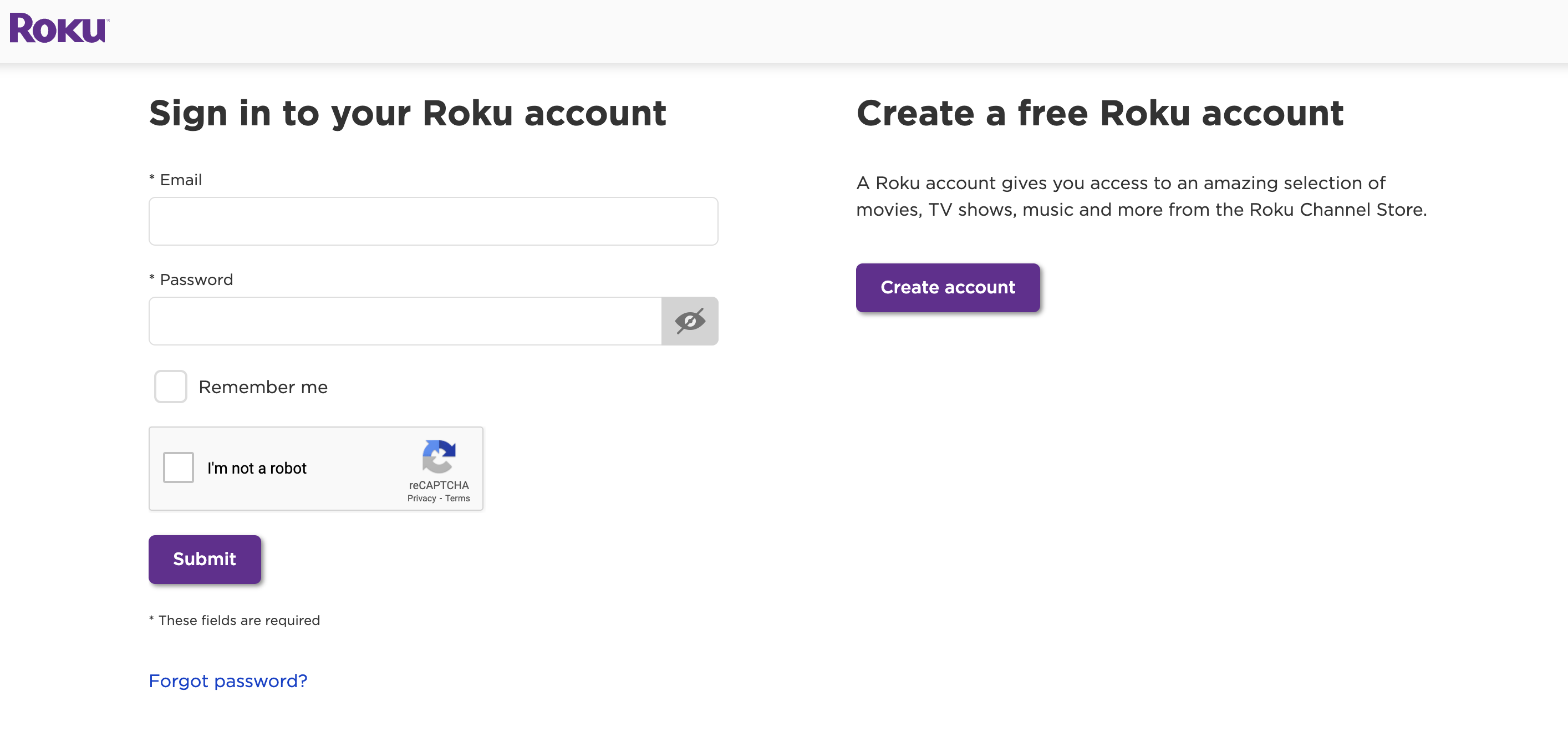 Roku Login acoount