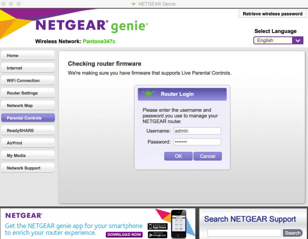 Netgear Router Login Page